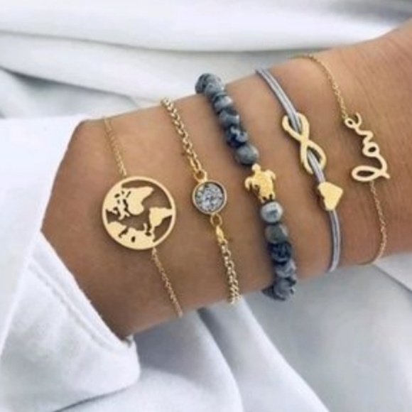 Charm Bracelet Anklet 5 Piece Set - Picture 7 of 7